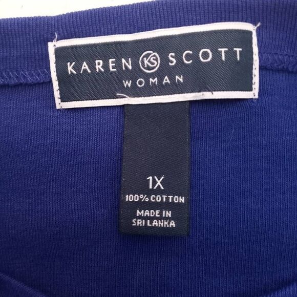 KAREN SCOTT ROYAL BLUE PULLOVER SZ.1X NWT - Picture 4 of 6
